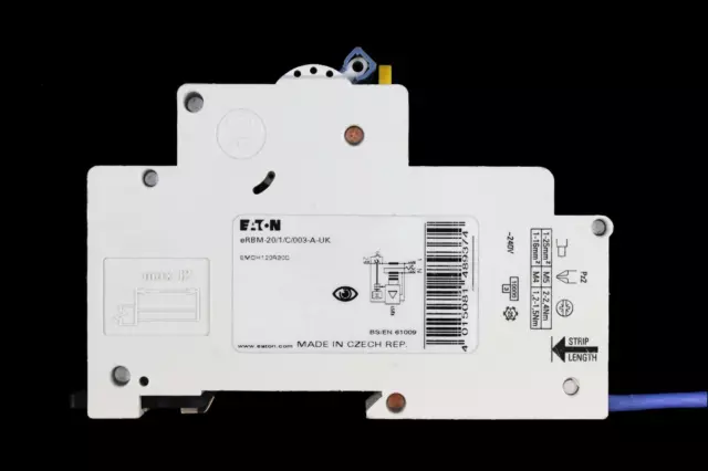 EATON 20 AMP CURVE C 10kA 30mA RCBO TYPE A eRBM-20/1/C/003-A EMCH120R30C 2