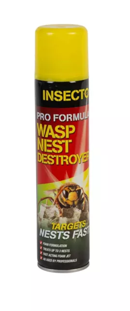 Insecto Pro Formula Wasp Nest Destroyer 300ml Foam Formulation Fast Acting Jet