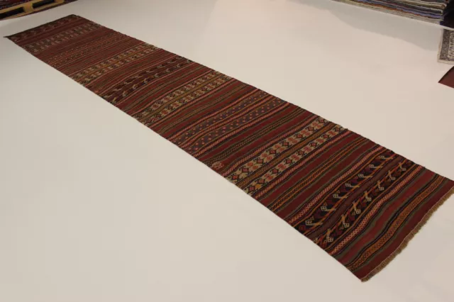 S. ANTIK Fine Nomads Kelim Unique Persian Carpet Oriental Rug 5,44 X 1,10