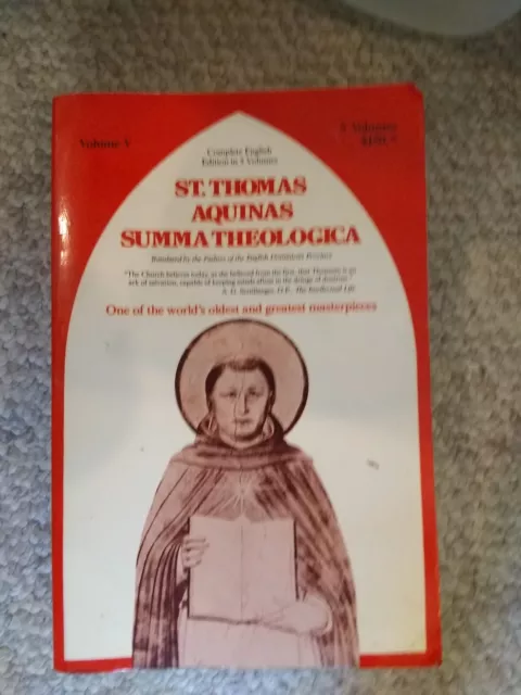 SUMMA THEOLOGICA, VOLUME V By St Thomas Aquinas used condition