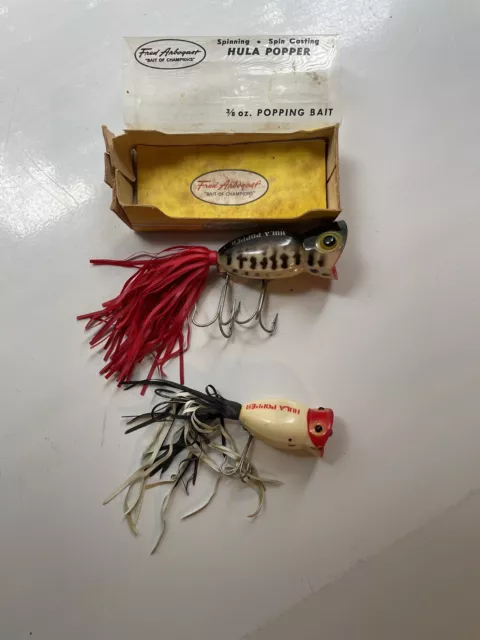 FISHING LURES Arbogast Hula Popper New Brown Flocked Box & Papers $41.00 -  PicClick