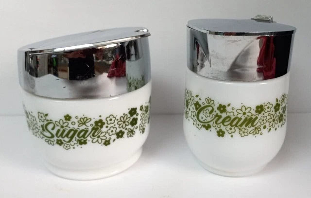 Vintage Crazy Daisy Corelle Spring Blossom Cream and Sugar Set Gemco Made in USA