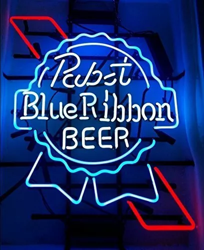 New Pabst Blue Ribbon Neon Light Sign 20"x16" Beer Cave Gift Lamp Bar Glass