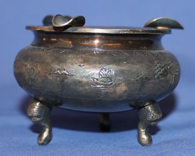 Vintage Silver Plated Footed Ashtray