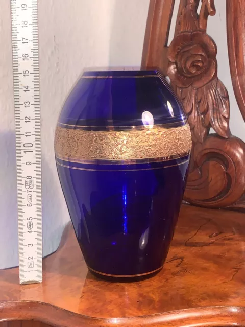 Moser Glas  Vase  Becher ca.1890 Jahr Gold  Antik Wert ca.690 €