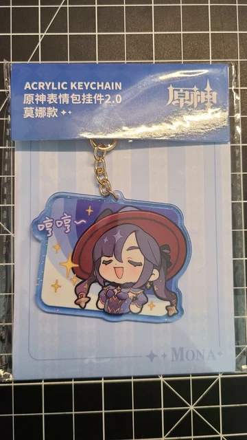 MIHOYO OFFICIAL GENSHIN Impact Mona Chibi Emoji Acrylic Keychain 