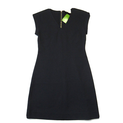 NWT Kate Spade Key Pieces Ponte A-line in Black Stretch Knit Cap Sleeve Dress 0