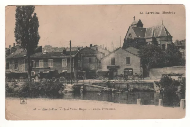 CPA 55 - BAR-le-DUC : QUAI VICTOR HUGO - TEMPLE PROTESTANT (MEUSE) NON ÉCRITE