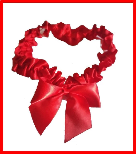 giarrettiera sposa rossa con nastro matrimonio sexy fiocco raso pizzo gamba x