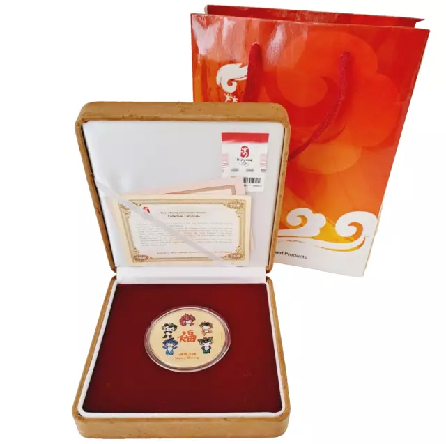 Beijing 2008 Olympic Games Fuwa's Blessing Gold Plated Commemorative Medallion