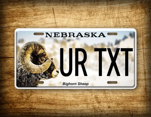 Personalized Nebraska Bighorn Sheep License Plate ANY TEXT 6x12 Custom