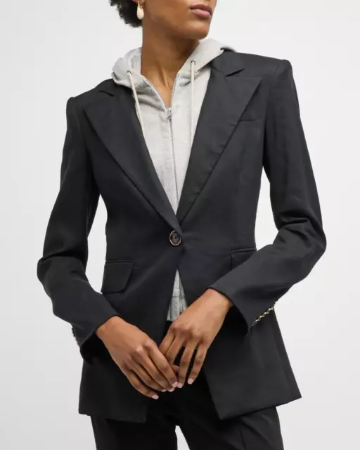 NWT $698 - VERONICA BEARD Cutaway Dickey Jacket Women Size 10 - Black