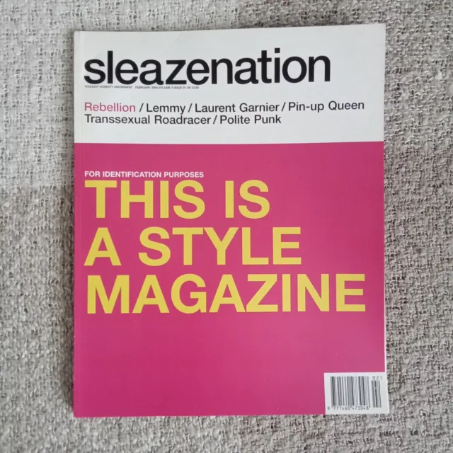 SLEAZENATION Februar 2000 Style Magazine Band 3 Ausgabe 01 Lemmy, Punk, Mode