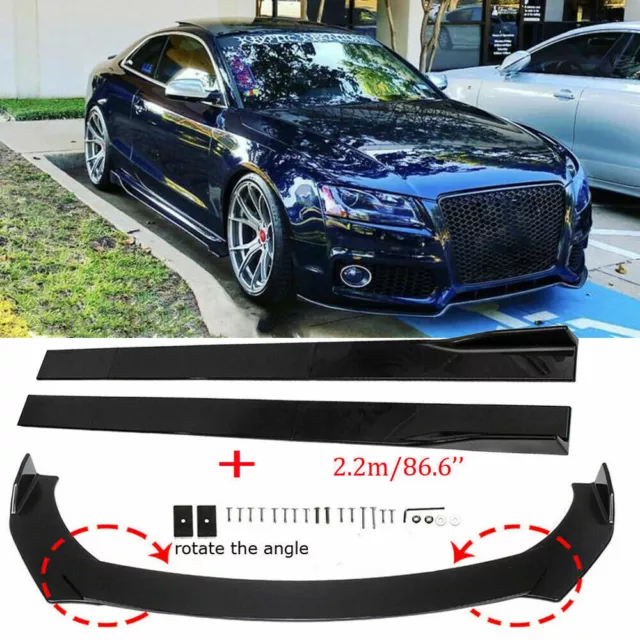 Per Audi A3 A4 A5 A6 A7 Q3 Q5 Q7 paraurti anteriore + 2.2M Minigonne laterali