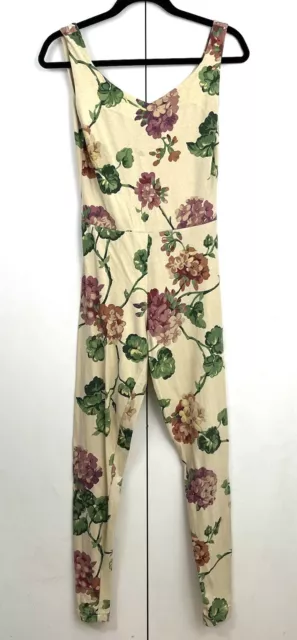 Betsey Johnson VTG Jumpsuit PUNK LABEL 80's Women’s S Floral Skinny leg