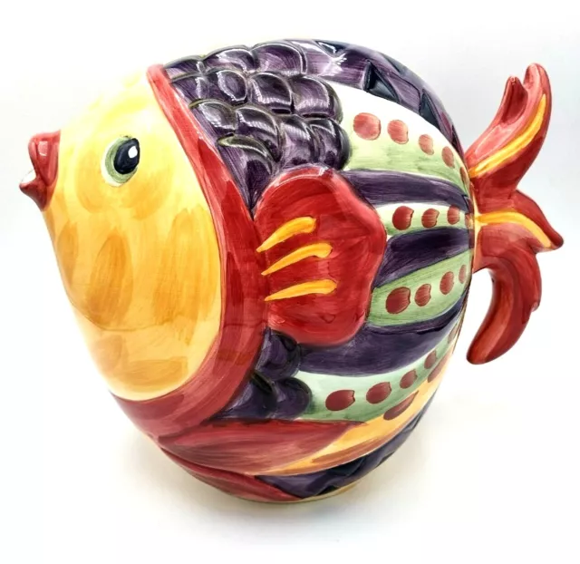 Colorful Fish Pitcher Under the Sea by Tabletops Unlimited Dario Farucci Design