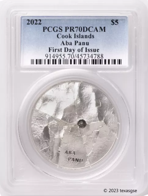 2022 Cook Islands $5 Aba Panu Meteorite 1oz Silver FDI - PCGS PR70DCAM