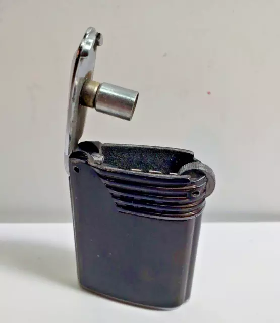 Vintage Working 1940s Rama Spin Ronson Lighter Brown & Silver 5685/26