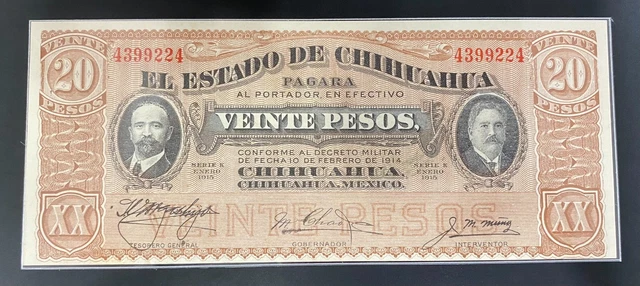 [47849510]  Mexico 20 Pesos 1914 UNC Banknote