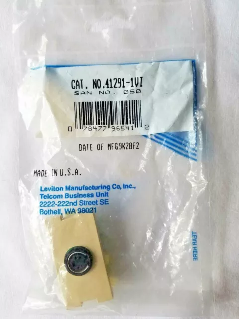 41291-1VI Leviton Mos Insert 1 S-Video Module 1 Unit High - Ivory - LOT OF 2