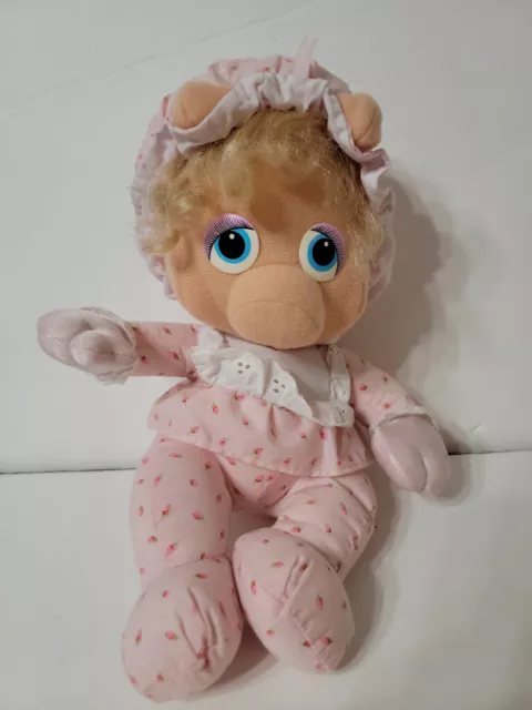 1984 Hasbro Softies 8” Plush Miss Piggy Pampers Muppet Babies Stuffed Doll