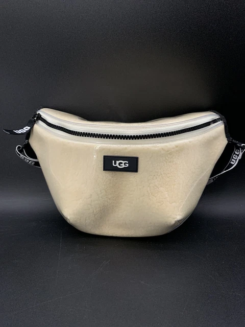 New UGG Nasha Belt Bag Crossbody Clear Natural Sheepskin Adjustable #1126832