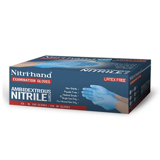Boite de 200 gants jetables Nitrile non poudrés TM bleu JET