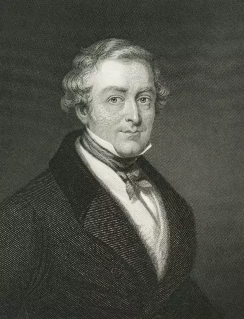 W. HOLL (1807-1871), Sir Robert Peel Baronet, Stahlstich Romantik Porträt