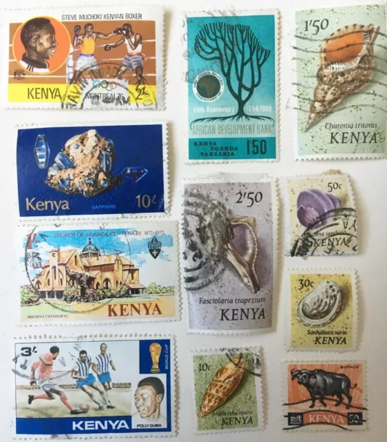 Kenya 11 postage stamps , Used, 1966 1969 1971 1976 1977