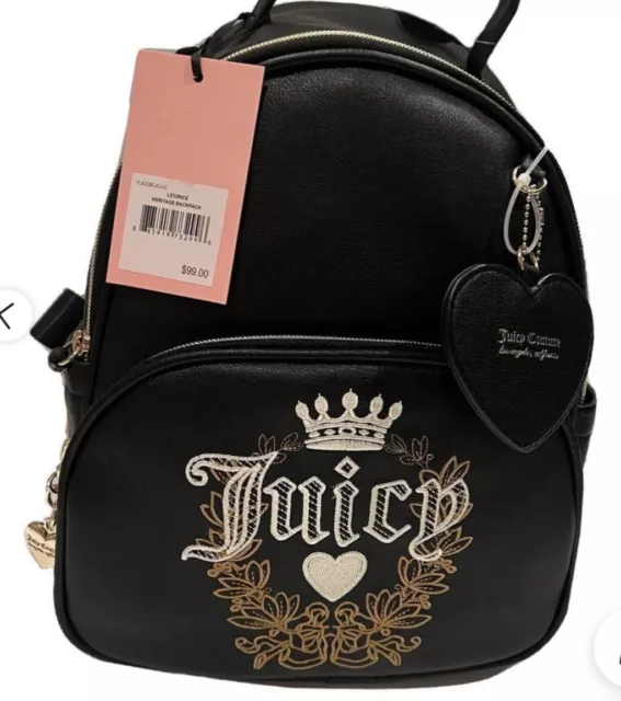 NWT Juicy Couture Black Backpack Purse Bag Retail Price $99 Heritage