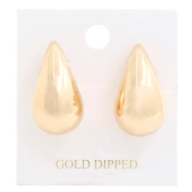 Teardrop Puff Gold Dipped Earrings