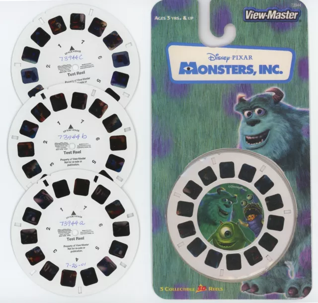 DISNEY / PIXAR Monsters Inc. View-Master 3 Factory TEST Reels + Copies of  Covers $24.56 - PicClick AU