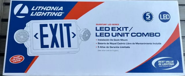 Lithonia Lighting LHQM LED R M6 Quantum White LED Exit and Emergency Light Combo