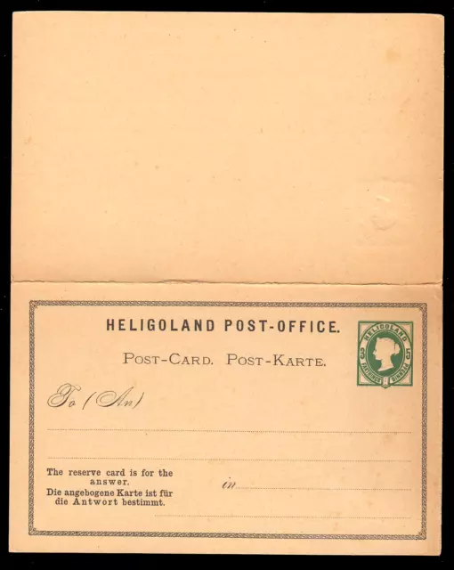 Helgoland P 2 **, 5 Pf. Viktoria Antwort-Ganzsachen-Karte, ungebraucht