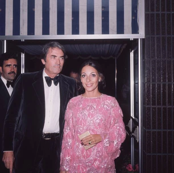 AMERICAN ACTOR GREGORY Peck & his wife Veronique Peck attend p- 1973 ...