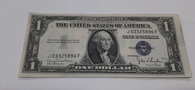 Series 1935-D $1 Silver Certificates 5 Consecutive S/Ns J-F Block  AU w/Stains