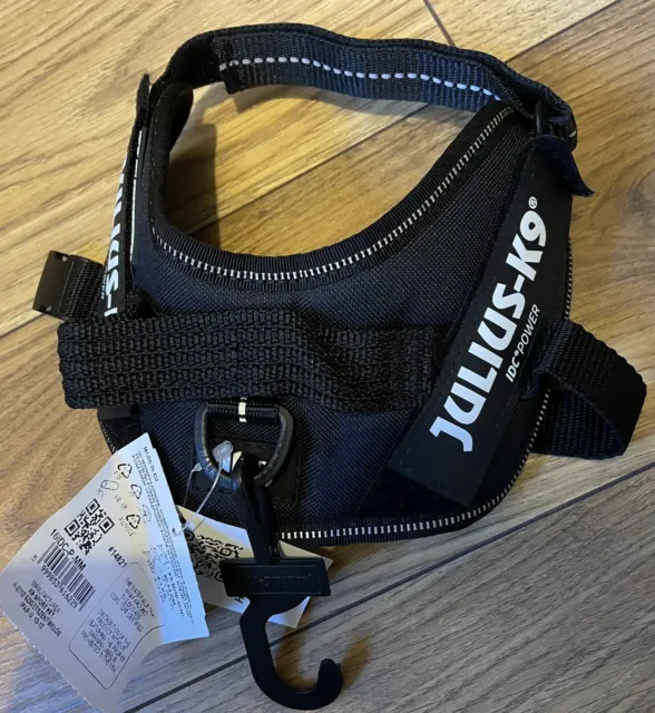 Black XS Mini Mini Julius k9 Dog Harness. IDC Power. New With Tags