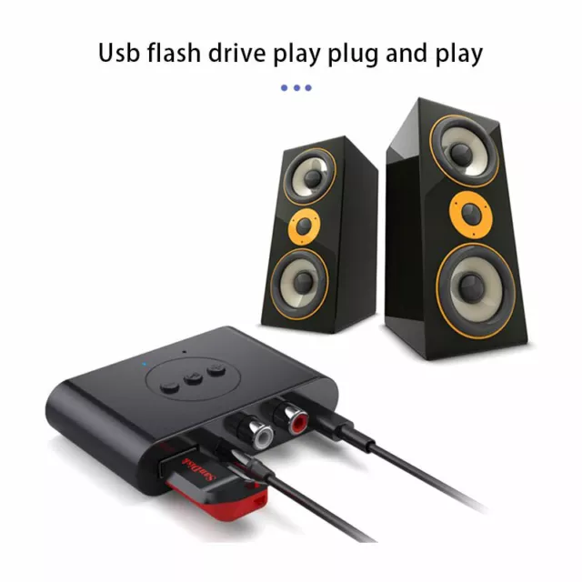 Bluetooth 5.0 Receiver Transmitter Wireless 3.5mm AUX NFC to 2 RCA Audio Adap GR