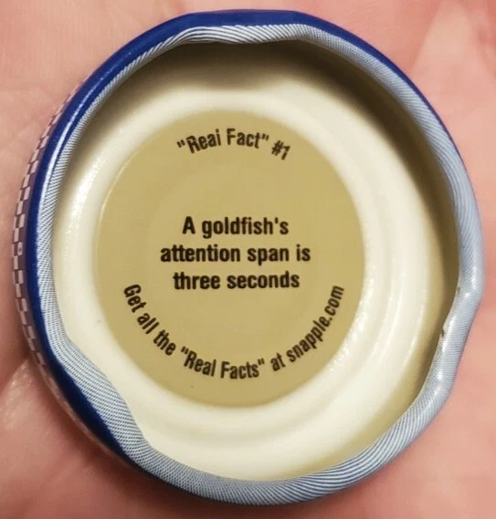 RARE SNAPPLE BOTTLE Caps Real Fact 1 EXTREMELY RARE Collector Cap