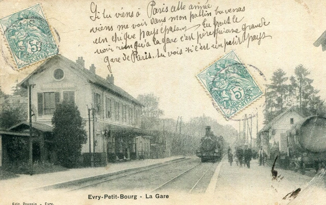 Carte EVRY Petit Bourg La Gare Le Train La locomotive