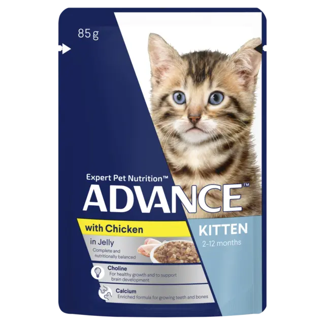 Advance Kitten 2-12 Months Wet Cat Food w/ Chicken in Jelly 12 x 85g