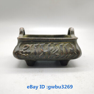 Asian Chinese old Bronze hand Carved Tibet Buddhism Buddha Incense Burners 21588