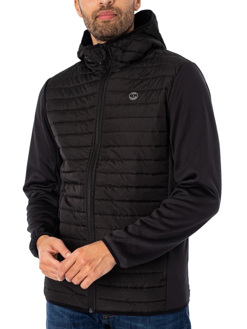 Jack & Jones de los hombres Chaqueta multi acolchada, Negro