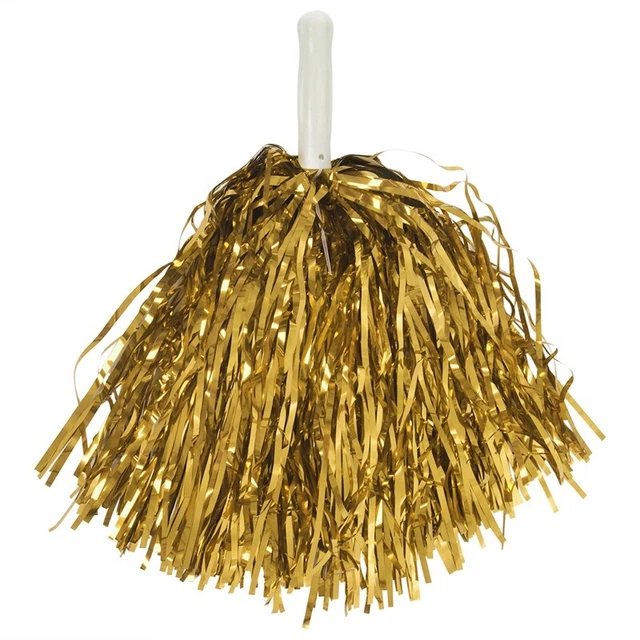 24 pz Cheerleading Poms Cheerleading Foil Metallico Cheer Poms con Plastica U7H9