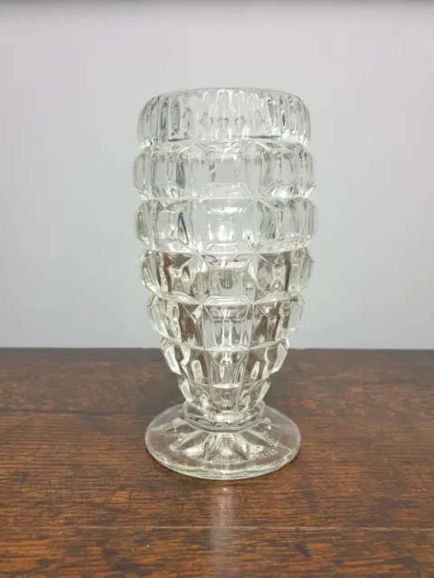 Vintage, 1930's Libochovice Pressed Glass Vase 2