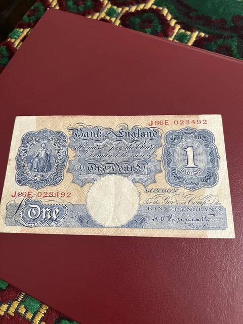 K O Peppiat Blue One Pound Bank Note 1934-49