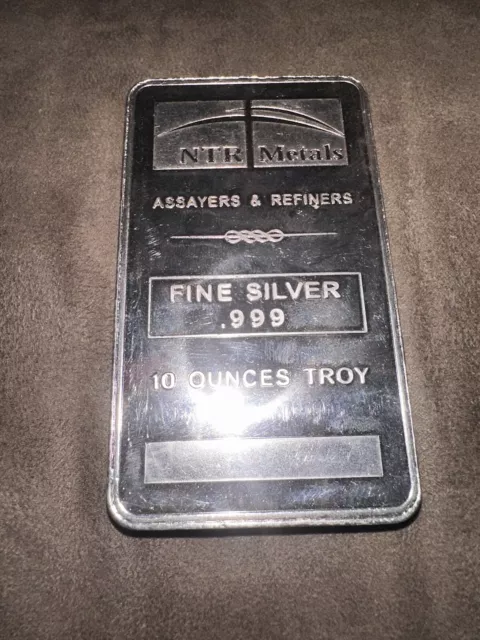 10 Troy Oz NTR Metals Silver Bar