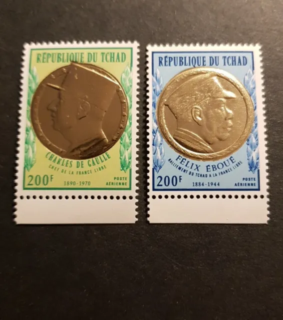 Briefmarke Tschad General De Gaulle Eboué Post Luft Pa N° 96/97 Neu Luxus MNH