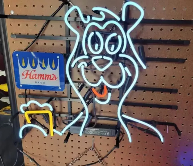 Hamm's Beer Neon Sign 20"x16"  Bar Light Lamp Visual Bar Handmade Decor Artwork