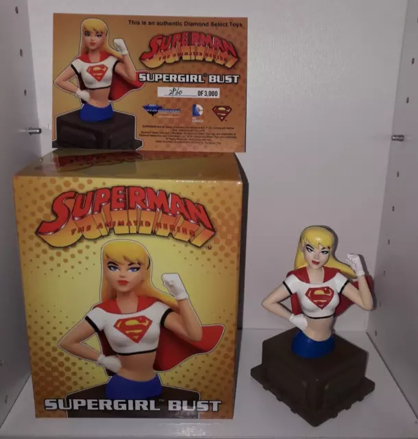Diamond Select Superman Animated Series Supergirl Figur Statue Bust LIMITIERT